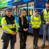 Northern Ireland zero-emission transport manufacturer is planning to recruit 80 new apprentices as the business continues to expand in the UK and Europe. Pictured are some of the Wrightbus apprentices including Hannah, third left, and Nathan, fourth left