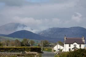 Large wildfires raged in the Mourne Mountains.