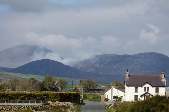 Large wildfires raged in the Mourne Mountains.
