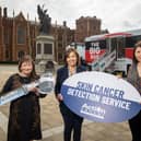 Iona McCormack (Senior Skin Cancer Specialist Nurse, Action Cancer), Sharon Gallagher (Deputy Secretary, SPPG, Department of Health) and Carol Marshall (Recent Service User of the new skin cancer detection service).