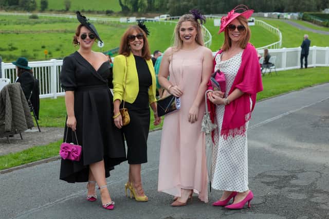 Press Eye - Belfast - Northern Ireland - 28th August 2023

Downpatrick Racecourse Ladies day Featuring the Most Appropriately Dressed Lady" and "Best Dressed Gentleman" Competitions.

Maureen, Debrogh, Michelle Murry and Bridgette Fitzsimmons   

Picture by Matt Mackey/PressEye:-