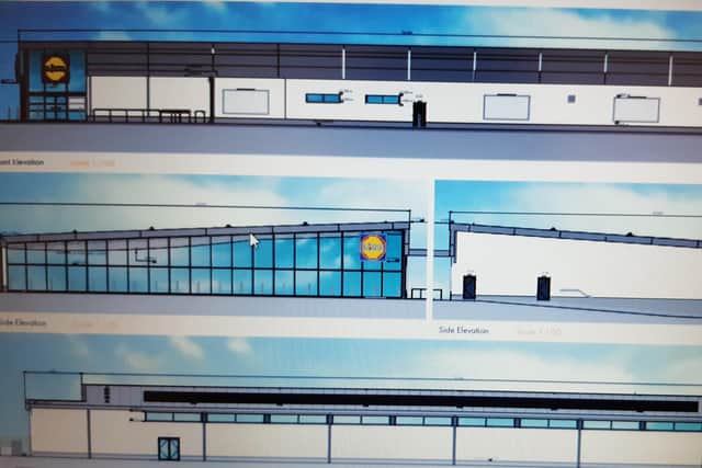 A view of the proposed new Lidl store in Carrickfergus.  Picture: Clarman Architects.