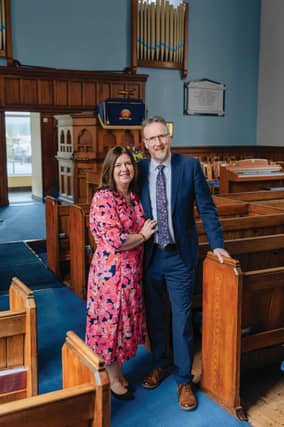 Rt Rev Dr Richard Kerr and his wife Brenda in Templepatrick Presbyterian Church (Picture: Presbyterian Herald / Josh Preece)
