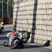Peter Hickman leads his FHO Racing BMW team-mate Michael Rutter in qualifying on Friday at the Macau Motorcycle Grand Prix