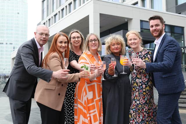 AC Hotel by Marriott Belfast opens new outdoor ‘terrace’ to celebrate its fifth birthday. The AC Hotel by Marriott Belfast launched its waterfront hotel on Belfast’s Maritime Mile five years ago, and the hotel has marked the milestone by investing £300,000 into a new outdoor space called The Terrace. Pictured are members of the team from AC Hotel by Marriott Belfast, Paul Cunningham, Alannah Quigley, Hayley Loughrey, Fiona Hamilton, Siobhan Kielt, director of sales and marketing, Paula Stuart, general manager and Ruairi McLaughlin