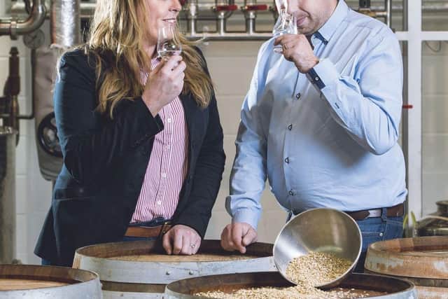 Fiona and David Boyd Armstrong of Rademon Estate Distillery in Crossgar are pioneers of premium whiskey, gin and poitin produced sustainably