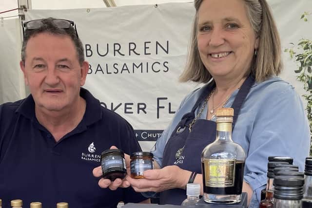Susie Hamilton-Stubber, founder, and Bob McDonald, new product director, of Burren Balsamics - Northern Ireland Export Champions