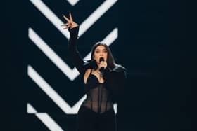 UK Eurovision entrant Mae Muller pictured during rehearsals ahead of the Grand Final on May 13. The hopeful reveals that she has received Royal approval from King Charles III and Queen Consort Camilla