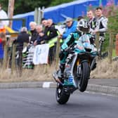 Michael Dunlop won Saturday's Supersport race at Armoy for a double on his MD Racing Yamaha