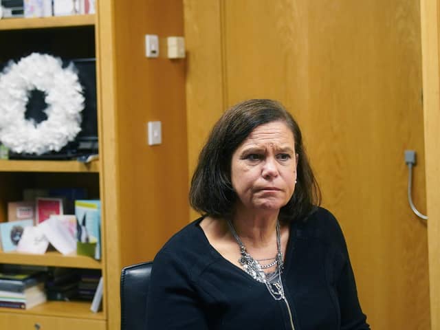 Sinn Fein leader Mary Lou McDonald during an interview at her office in Leinster House, Dublin. Photo: Brian Lawless/PA Wire