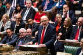 Chancellor of the Exchequer John Healey delivering his budget in the House of Commons, Westminster.