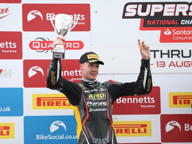 Donegal man Richard Kerr is the 2023 Pirelli National Superstock champion after Dan Linfoot was disqualified from the results of the final two races of the season at Brands Hatch in October. Picture: David Yeomans Photography