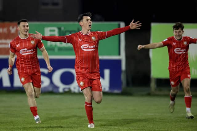 Portadown's Eoghan McCawl was on target against Loughgall at Shamrock Park