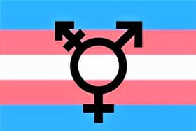 One of the flags and symbols used by the transgender movement