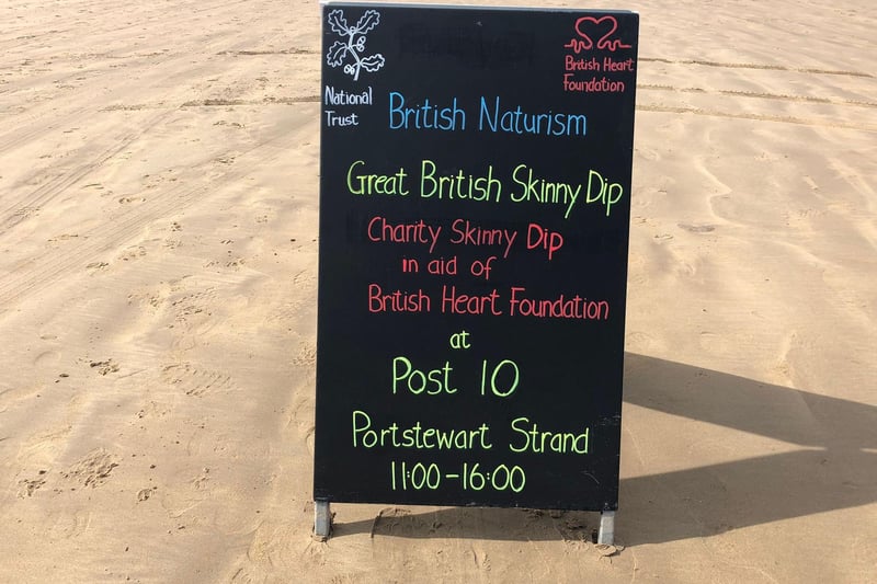 As part of the UK-wide annual sponsored Great British Skinny Dip, the British Naturism Northern Ireland urged local seasoned skinny dippers as well as nudie-newbies to experience the freedom of swimming without trunks and bikinis to raise money for the British Heart Foundation