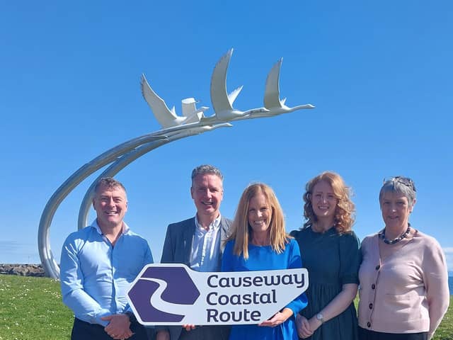 Pictured at the speed networking event in Ballycastle are (L-R) Brian Connolly, Experience Development, Tourism Northern Ireland; Jason Powell, Marketing Manager, Mid and East Antrim Borough Council; Kerrie McGonigle, Destination Manager, Causeway Coast and Glens Borough Council; Jessica Hoyle, Tourism Manager - Experience Brand Development, Tourism