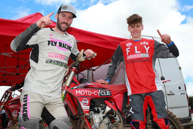 Jason Meara was crowned Ulster MX1 champion with brother Jack winning the experts MX2 championship at Saul. Picture: Maurice Montgomery