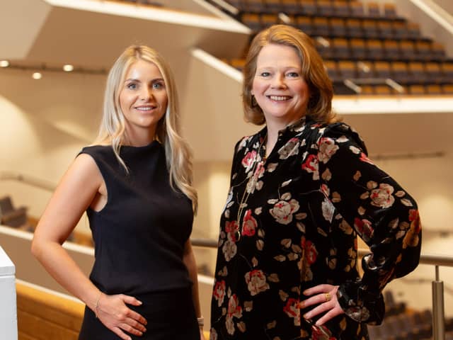 BWUH Ltd., the organisation responsible for ICC Belfast, Waterfront Hall and Ulster Hall, has announced the appointment of Stephanie Murray to head of marketing and communications. Pictured is Stephanie Murray and Julia Corkey