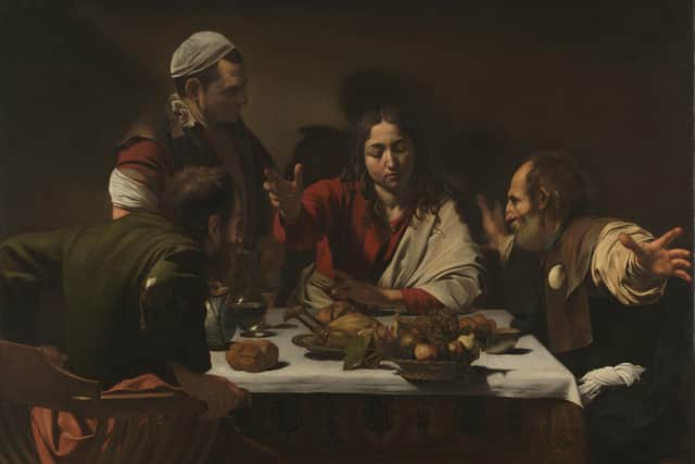 Caravaggio's The Supper at Emmaus, 1601, which is being displayed with The Taking Of Christ at the Ulster Museum, Belfast