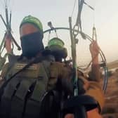 Hamas GoPro footage of attackers flying into Israel