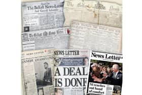 Stock Front pages of the Belfast News Letter over the last 286 years: Top left, from October 1738 the earliest surviving edition of the paper; top right from December 1854 at the height of the Crimean War; middle left, from September 1912 at the time of the Ulster covenant; middle right from September 1939 at the start of World War Two; bottom left from November 1963 at the assassination of John F Kennedy; bottom right from last September; bottom middle from April 1998 at the time of the Belfast Agreement; and bottom right from September last year after the new king's first visit to NI