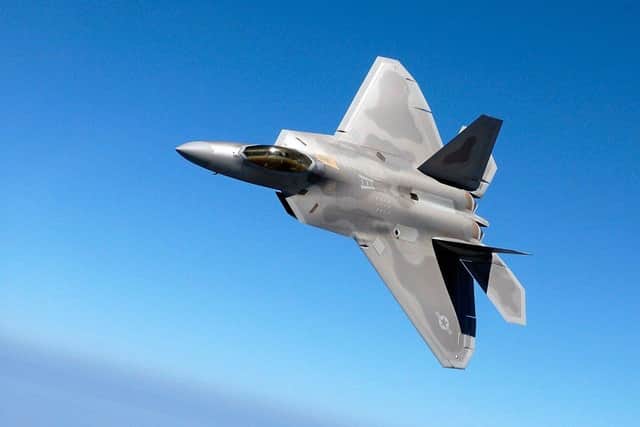 The roaring engines of up to six of the world's most advanced fighter jets - America's F-22 Raptors - have startled residents across North Antrim. Photo: Lockheed Martin.