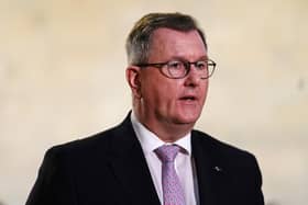 Sir Jeffrey Donaldson acknowledged improvements had been made to post-Brexit Irish Sea trading arrangements for Northern Ireland but said questions remain about “core sectors of our economy”.