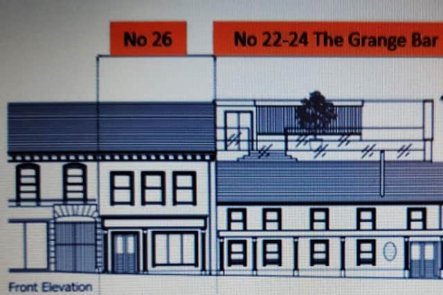 The Grange Bar, Ballyclare, roof terrace plan. Image: Antrim and Newtownabbey Borough Council.