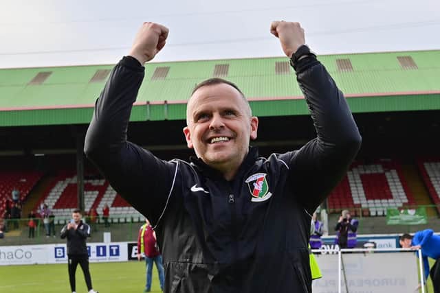 Rodney McAree helped Glentoran secure their spot in Europa Conference League qualifying with a play-off victory over Cliftonville. PIC: Colm Lenaghan/Pacemaker