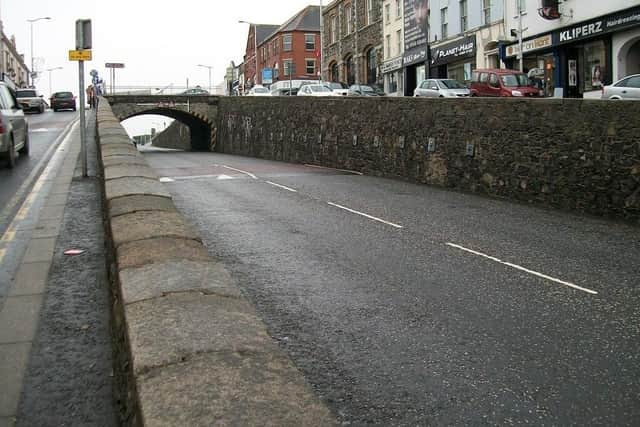 Downshire Bridge, running over an area known locally as the Cut, is in the heart of Banbridge. Photo © Eric Jones (cc-by-sa/2.0)