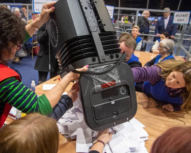 An election count at Titanic Exhibition Centre, Belfast. Photo: Kirth Ferris/Pacemker Press