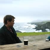 Colin Farrell and Brendan Gleeson in Banshees of Inisherin, written by Martin McDonagh. Film 4 Productions, Blue Print Pictures, TSG Entertainment