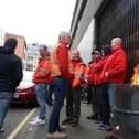 Royal Mail workers on strike at Tomb Street, Belfast on Wednesday, November 30, 2022. Photo by Jonathan Porter / PressEye
