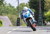 Shaun Anderson on the Team Classic Suzuki at the 2024 Isle of Man TT. (Photo by David Maginnis/Pacemaker Press)