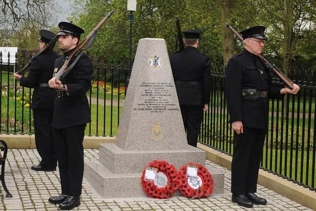 A USC tribute at the Ulster Special Constabulary Association memorial in Lisburn