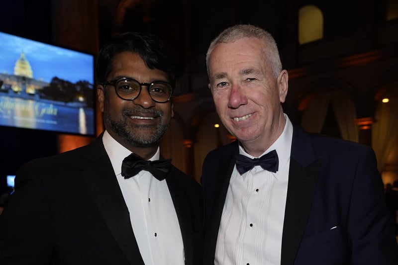 Police Service of Northern Ireland Chief Constable Jon Boutcher (right) and former US Consulate General to Northern Ireland Paul Narain, attend the Ireland Funds 32nd National Gala, at the National Building Museum in Washington, DC