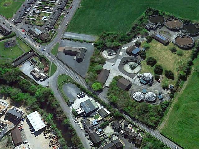 The Banbridge treatment plant where the spill originated from (the River Bann is in the bottom left corner)