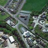 The Banbridge treatment plant where the spill originated from (the River Bann is in the bottom left corner)