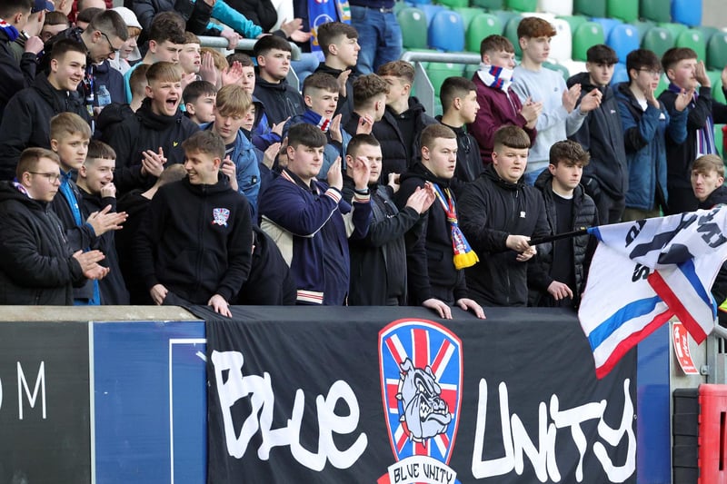 Linfield supporters cheer on their team in Friday night's home clash with Crusaders