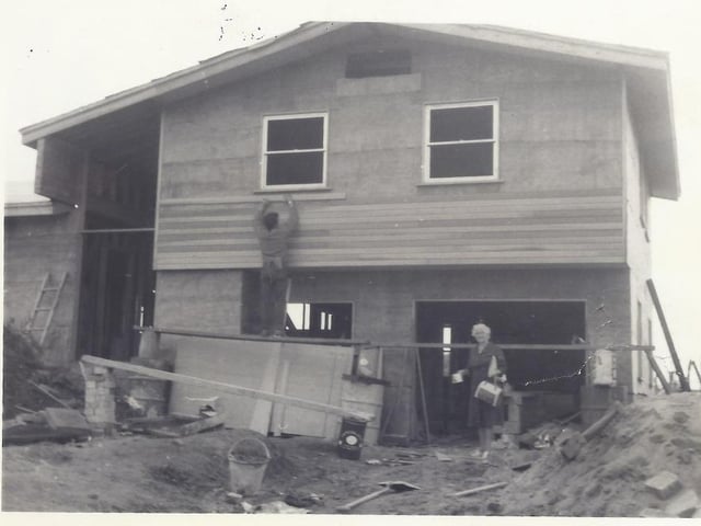 A business steeped in a history of developing sustainable construction practices and delivering green solutions, Setanta Construction reflects on six decades of building home in Northern Ireland and beyond. Pictured in 1964 is Mother Cassie Gribbin arriving with tea and baked goods for the workmen