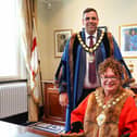 Mid and East Antrim Mayor Alderman Gerardine Mulvenna and Deputy Mayor Alderman Stewart McDonald.