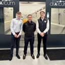 Northern Ireland aerospace engineering specialist Datum Tool Design has secured a £1.6 million funding package from Paragon Bank. Pictured is  Joe Blanthorn with Tom and Shane Close from Paul Close Finance Solutions (image credit: Paragon Bank)
