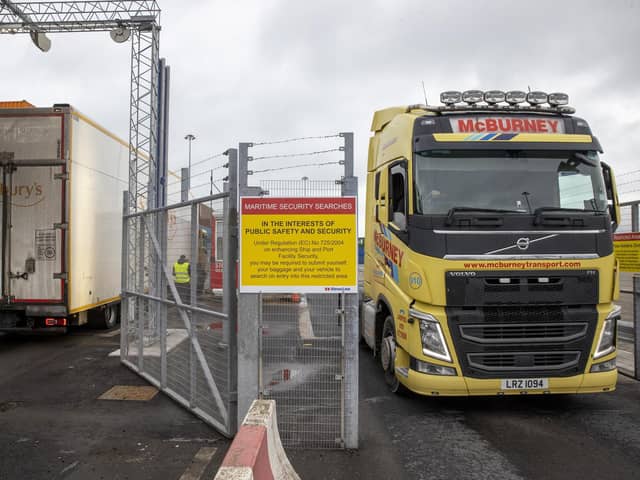 Inspection posts at Northern Ireland's ports continue to constructed to ensure certain goods meet European Union standards.