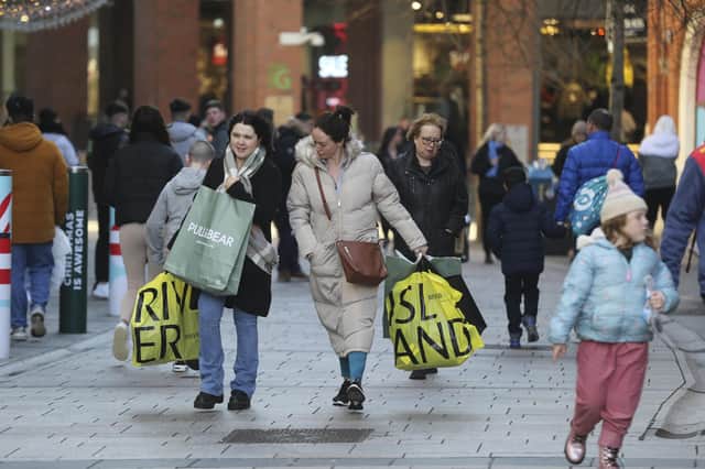 Shoppers in Belfast yesterday as the sales kicked off