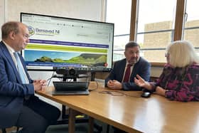 Professor Sir Michael McBride, Chief Medical Officer; Robin Swann, Health Minister, and Dr Patricia Donnelly OBE, Chair of the NI Bereavement Network, discuss the new Bereavement NI website