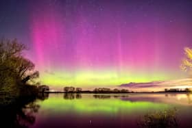 Aurora taken from banks of Lough Neagh by Philip McErlean (with permission)
