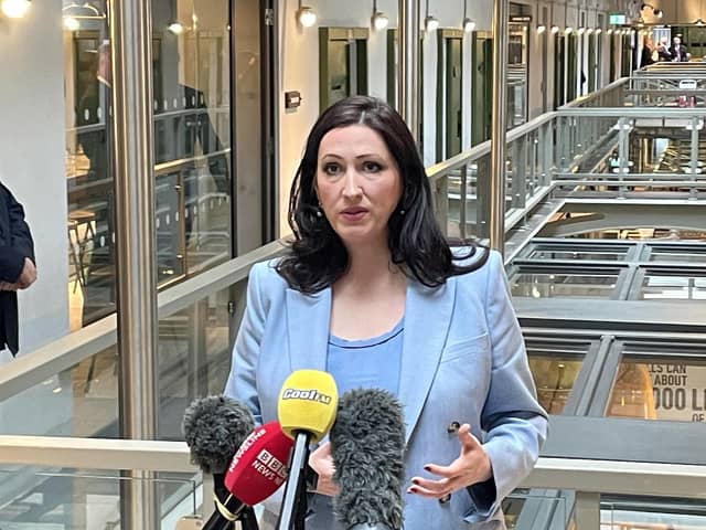 Emma Little-Pengelly did not rule herself out of the running to seek to win Lagan Valley for the DUP at the next general election. Asked by media on Wednesday whether she would run for Sir Jeffrey Donaldson’s seat, Ms Little-Pengelly said: 'Those matters are up for discussion in terms of the internal mechanisms that we have in the party'