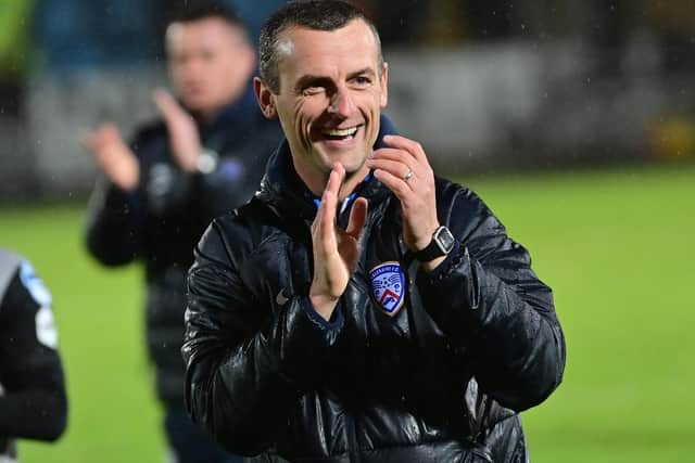 Coleraine manager Oran Kearney celebrated his 500th game in charge of the club on Tuesday night
