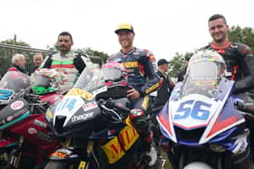 Adam McLean (right) finished as the runner-up in the second Supersport race at Armoy in 2022 behind race winner Davey Todd (centre), with Derek Sheils completing the podium.