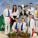 First place winners in the showmanship classes, pictured with Laura Cornthwaite, judge, and Mark Logan, Clandeboye Estate. (Pic supplied by NIHYB)